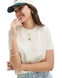 Pieces - Cotton T-Shirt With Fold Up Detail - Lyst