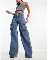 SIMMI - Simmi Wide Leg Pocket Detail Jeans - Lyst
