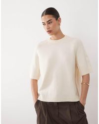 ASOS - Knitted Half Sleeve Raglan Jumper - Lyst