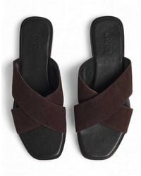 NA-KD - Cross Strap Suede Sandals - Lyst