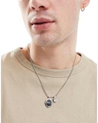 ASOS - – farbene halskette mit schwarzem schmuckstein-anhänger und strassstein-anhänger - Lyst