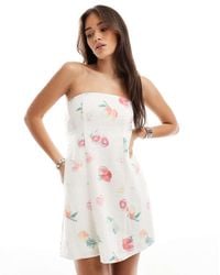 Hollister - Bandeau Linen Blend Mini Dress - Lyst