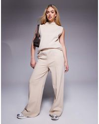ASOS - Broek Met Interlock-Naden En Wijde Pijpen - Lyst