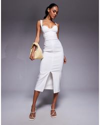 Vesper - Bengaline Sweetheart Neckline Midaxi Dress - Lyst