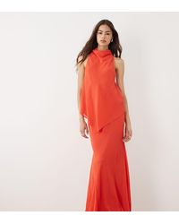 ASOS - Asos Design Tall Chiffon High Neck Double Layer Maxi Dress - Lyst