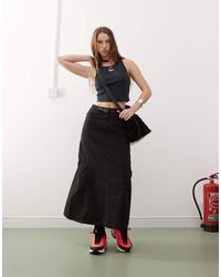 Gramicci - Falda Midi Negra Voyager De - Lyst