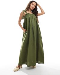 Miss Selfridge - Strappy Poplin Maxi Smock Dress - Lyst