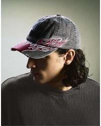 Bershka - Cap mit waschungseffekt und stickerei - Lyst