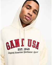 GANT - Usa Logo Relaxed Fit Fleece Hoodie - Lyst