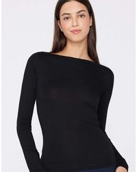 Tezenis - Long-Sleeved Viscose Top With Boat Neck - Lyst