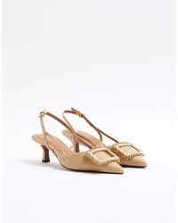 River Island - Slingback Heel With Buckle - Lyst