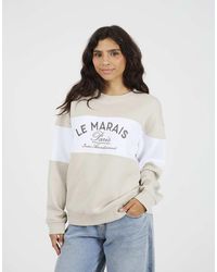 Brave Soul - Contrast Stripe Panel Crew Neck Sweatshirt - Lyst