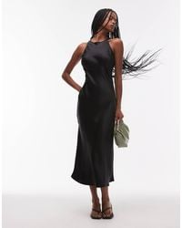 shirred satin midi dress - & other stories & Other Stories satin crepe midi dress with drape neck in red