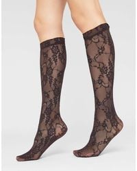 Calzedonia - Floral Lace Knee-High Socks - Lyst