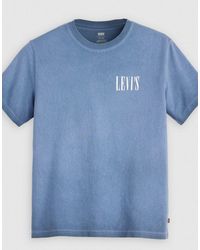 Levi's - Distressed Serif Logo Oil Wash Relaxed Fit T-shirt - Lyst