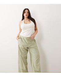 ASOS - Asos Design Curve Textured Pull On Straight Leg Trousers - Lyst