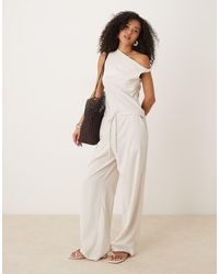 Mango - Pantalones Blanco Marfil Con Cordón Ajustable De (Parte De Un Conjunto)-Neutro - Lyst