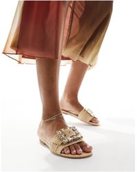 Steve Madden - Getaway Flat Sandal With Embellished Buckle - Lyst