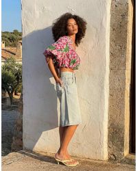 ASOS - Puff Sleeve Cropped Top - Lyst