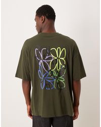 ASOS - Oversized T-shirt With Abstract Floral Graphics - Lyst