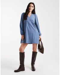 Threadbare - Cord Long Sleeve Mini Dress - Lyst
