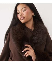 Forever New - Faux Fur Collar Short Coat - Lyst