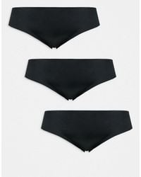 ASOS - Asos Design Curve 3 Pack No Vpl & Lace Brazilian Brief - Lyst