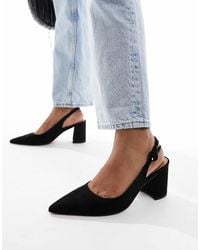 ASOS - – sutton – schuhe aus em wildlederimitat mit mittelhohem blockabsatz und fersenriemchen - Lyst