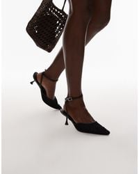 TOPSHOP - iggy Sling Back Mesh Court Mid Heel - Lyst