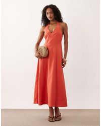 New Look - Halter Neck Seam Detail Midi Dress - Lyst