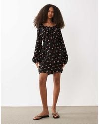 Miss Selfridge - Spun Scoop Neck Mini Tea Dress - Lyst
