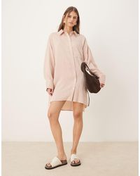ASOS - Poplin Oversized Mini Shirt Dress - Lyst