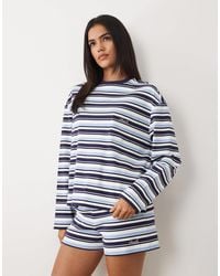 4th & Reckless - Cotton Rich Pocket Front Embroidered Logo Wide Sleeve T-shirt Co-ord - Lyst