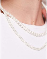 ASOS - Collar De Dos Hileras De Perlas De Imitación De 4 Mm Y 6 Mm De - Lyst