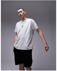 TOPMAN - Oversized Fit T-shirt With Face Embroidery - Lyst