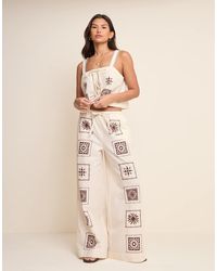 Nobody's Child - Topaz Cotton Drawstring Wide Leg Pants - Lyst