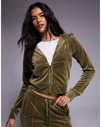 Juicy Couture - Zip-through Diamante Outline Logo Hoodie - Lyst