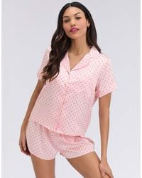 Boux Avenue - Polka Dot Satin Short Pyjama Set Shirt And Shorts Nightwear - Lyst