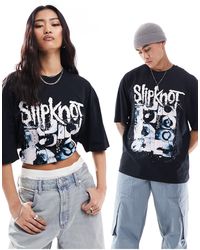 ASOS - T-shirt oversize unisex nera con stampe "slipknot" su licenza - Lyst