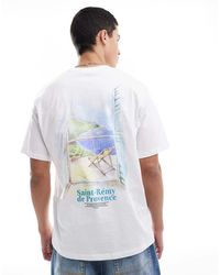 Jack & Jones - T-Shirt Oversize Bianca Con Stampa - Lyst