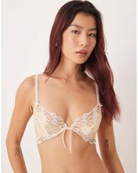For Love & Lemons - Flyaway Bow Underwire Bra Co-ord - Lyst