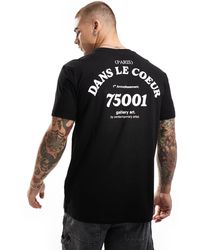 Bershka - T-shirt nera con stampa "paris" sul davanti - Lyst