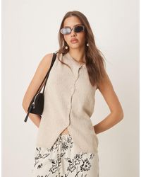 ASOS - – strukturierte longline-strickweste - Lyst