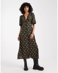 Miss Selfridge - Lace Trim Button-through Maxi Dress - Lyst