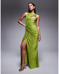 ASOS - Sleeveless Draped And Cut Out With Trim Detail Maxi Dress - Lyst
