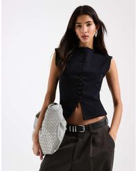 ASOS - Compact Cotton Grown On Sleeve Button Down Top - Lyst