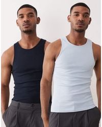 ASOS - Essentials 2 Pack Muscle Fit Vest - Lyst
