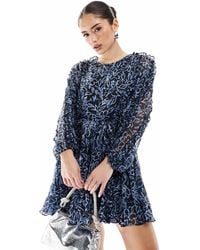 French Connection - – anna – plissiertes minikleid aus chiffon - Lyst