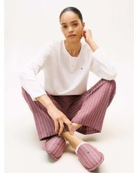 Tommy Hilfiger - – essential – geschenkset mit pyjama aus mehrfarbigem flanell und hausschuhen - Lyst