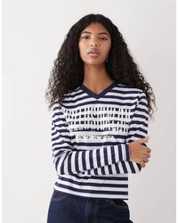 Collusion - Long Sleeve V-neck T-shirt - Lyst